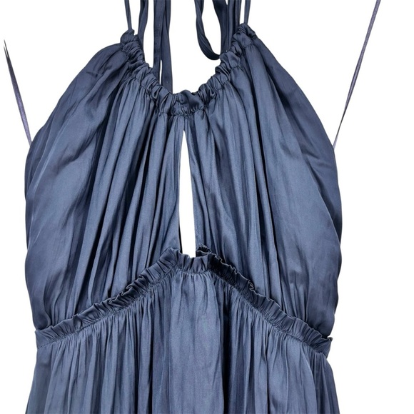 J Crew Cutout dress featherweight Saturn Elegant Blue Halter Maxi Dress Sz 6 - Picture 4 of 12